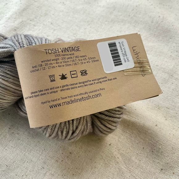 Madeline Tosh Vintage Superwash Merino Wool Yarn “Whiskers” - Picture 2 of 2